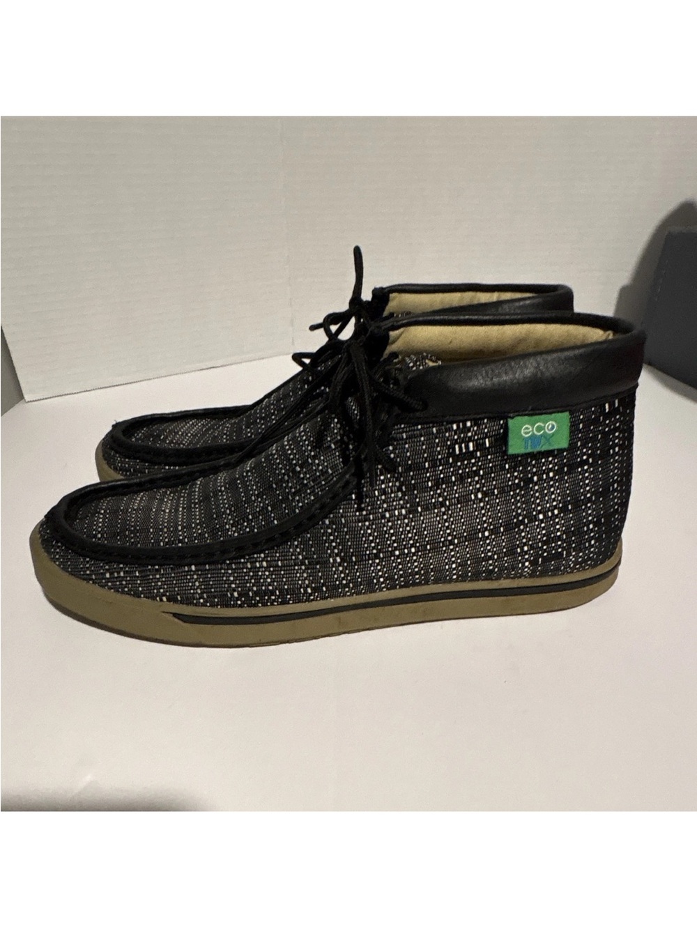 Twisted X Black Woven Women’s Ankle Boots with Tan Sole